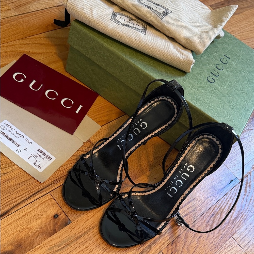 Gucci Black Strappy Heels